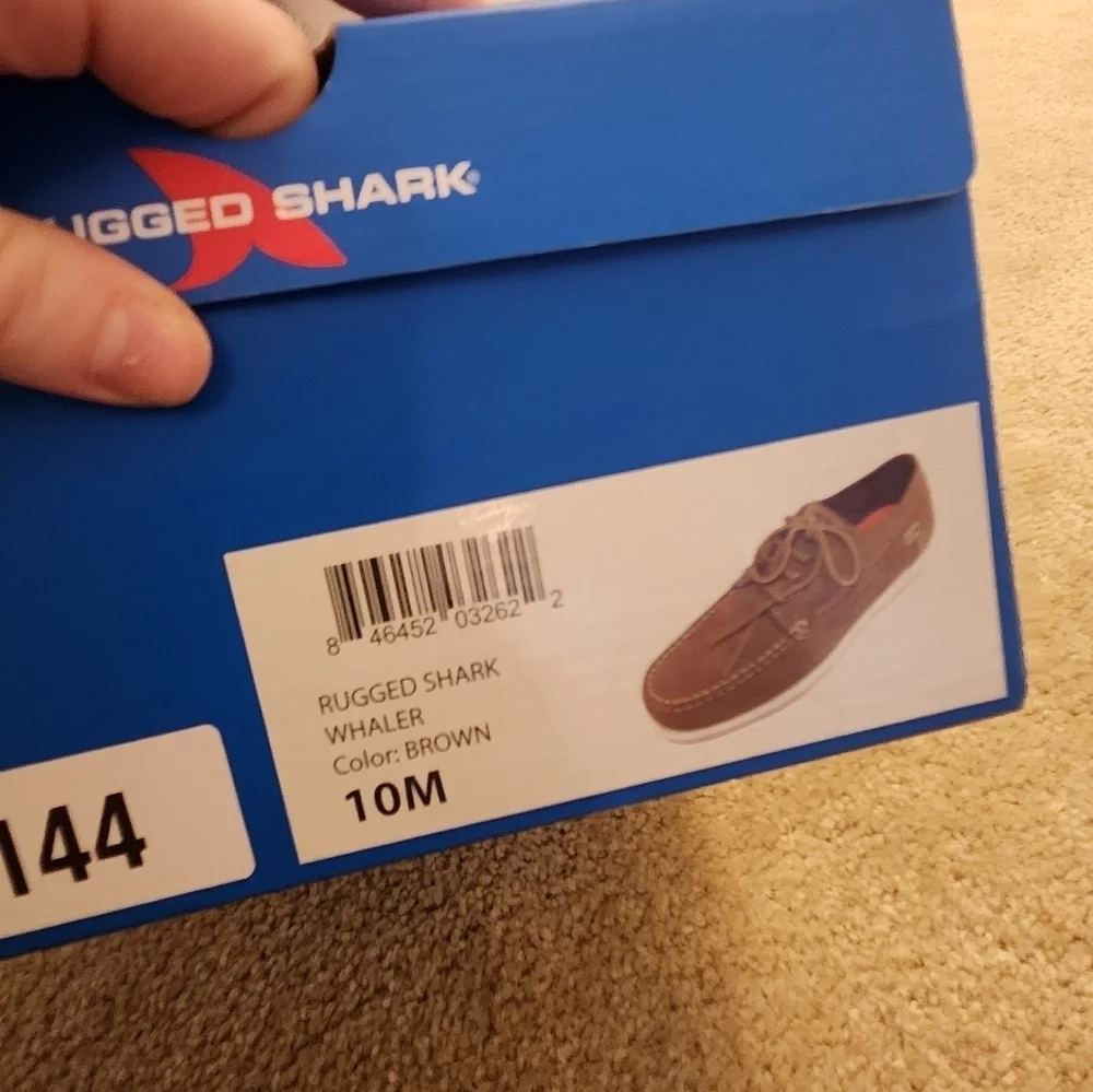 New Rugged Shark Whaler Boat Shoes Casual Brown Suede White Sole Size 10